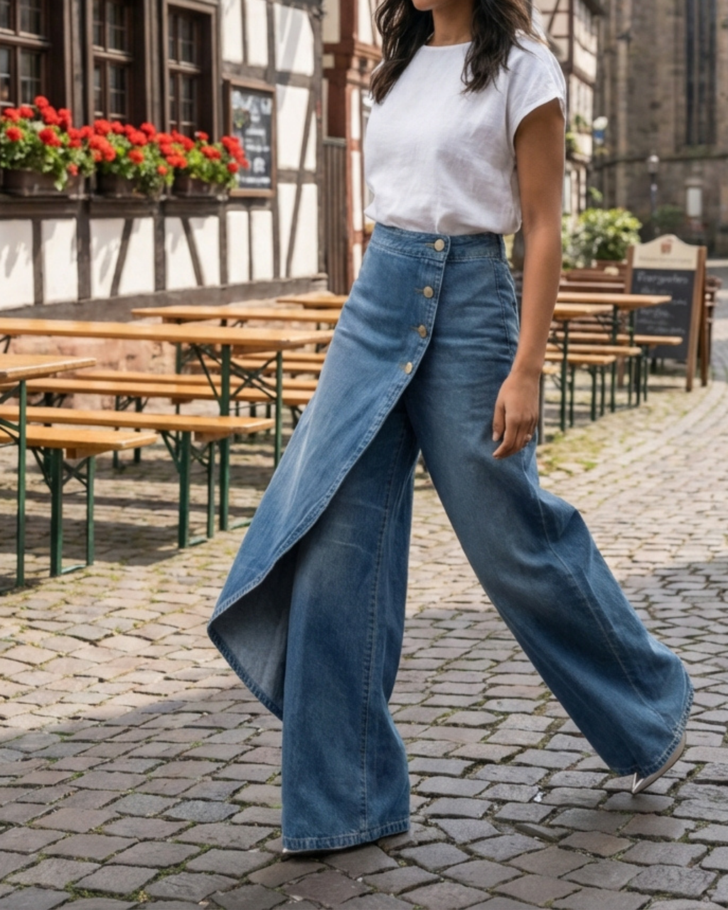 Pantalones vaqueros con vuelta