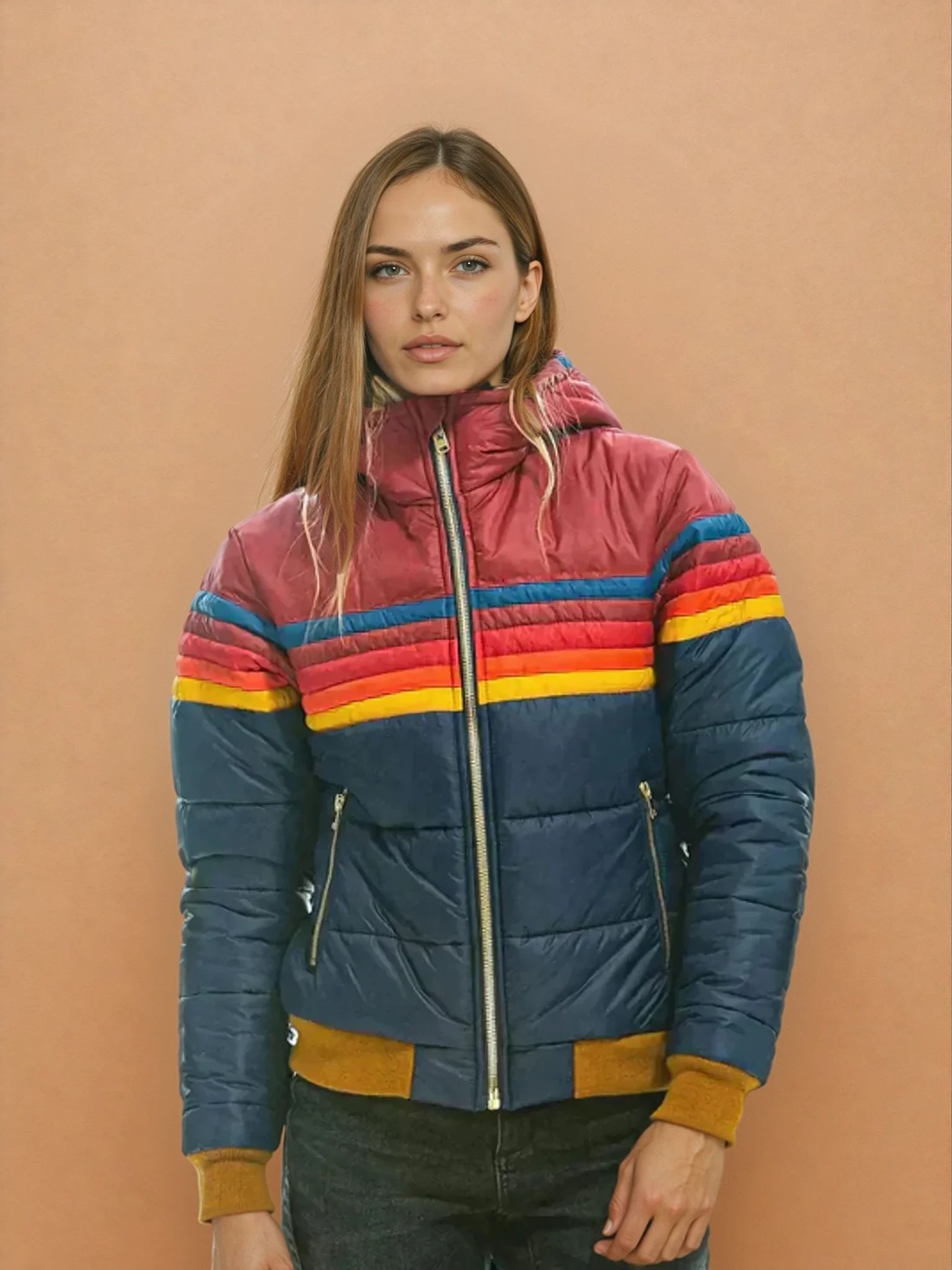 Angela | Chaqueta Acolchada Arcoíris