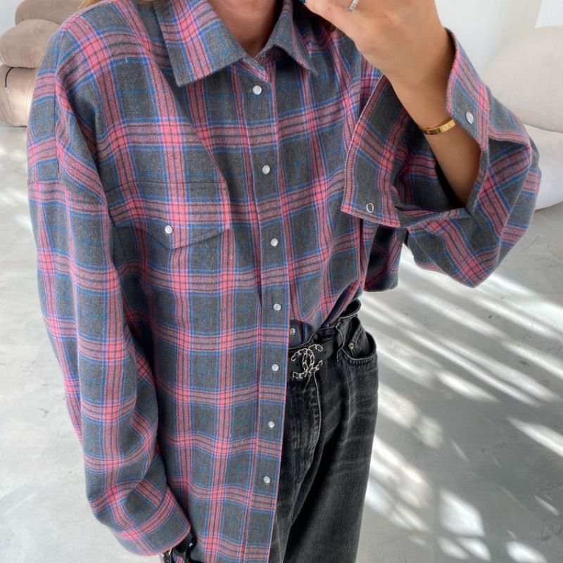 Nalani - Camisa Suelta de Cuadros
