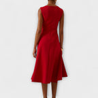 Kiara – Vestido midi asimétrico drapeado
