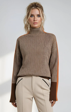 Susana| Jersey de cuello alto con rayas en contraste
