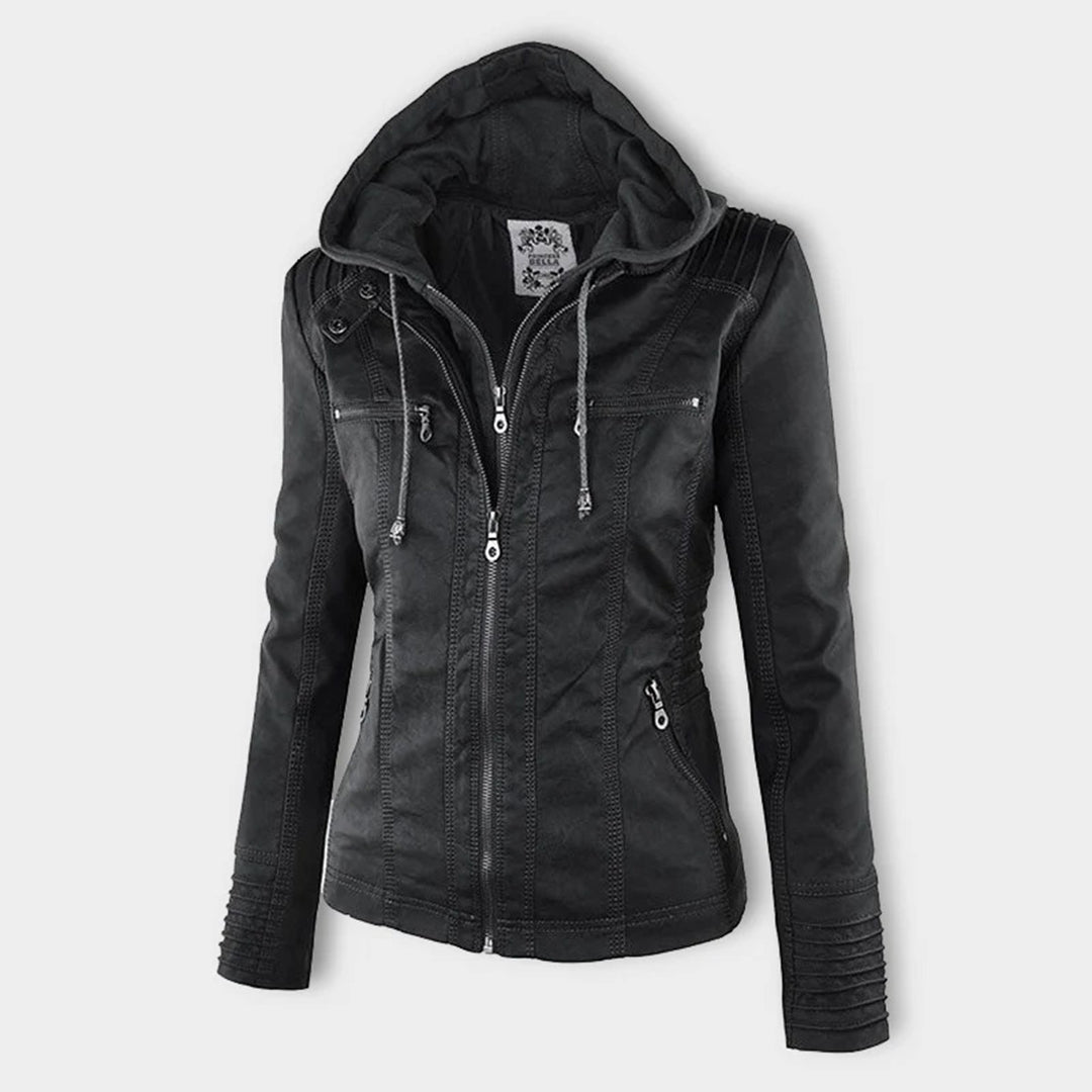 Angélica - Chaqueta de Piel con Capucha