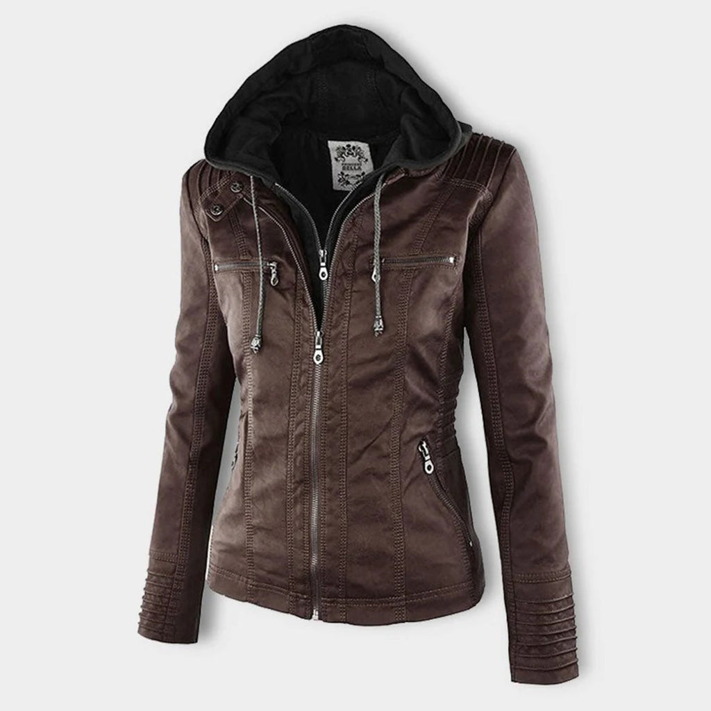 Angélica - Chaqueta de Piel con Capucha