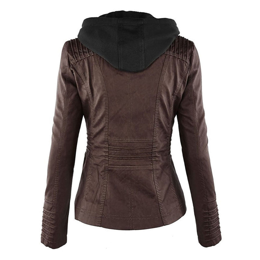 Angélica - Chaqueta de Piel con Capucha