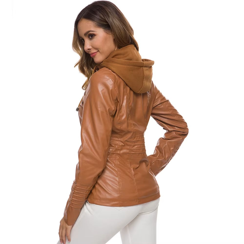 Angélica - Chaqueta de Piel con Capucha