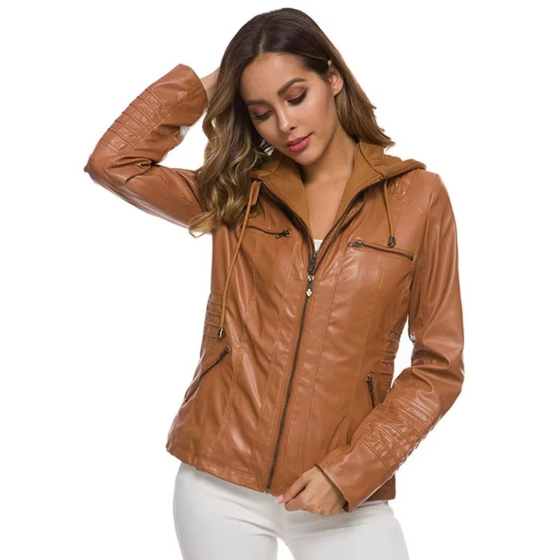 Angélica - Chaqueta de Piel con Capucha