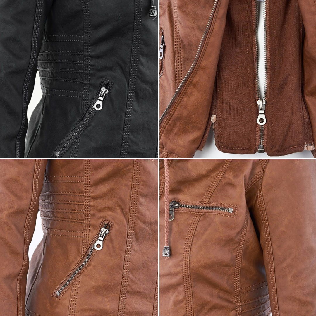 Angélica - Chaqueta de Piel con Capucha