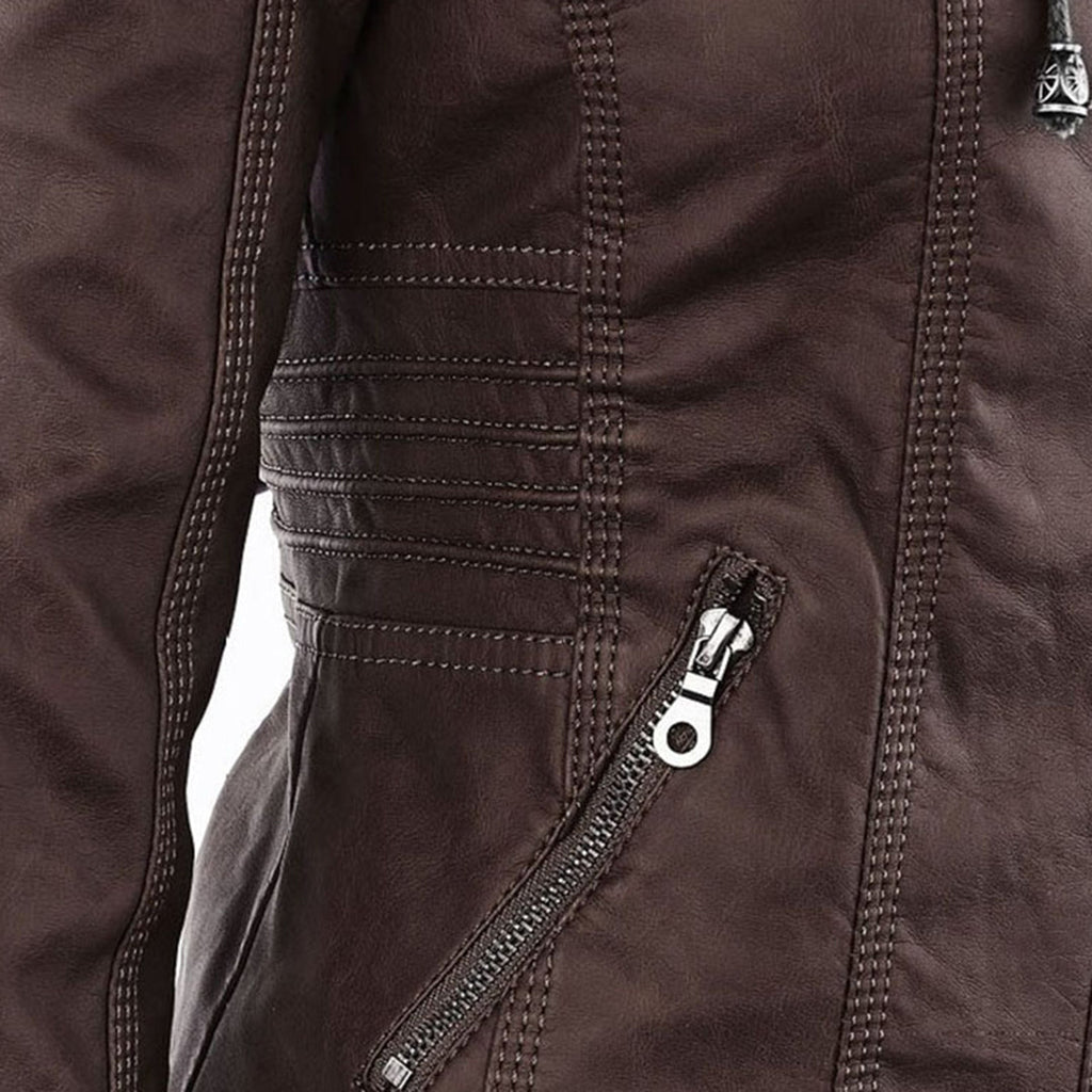 Angélica - Chaqueta de Piel con Capucha