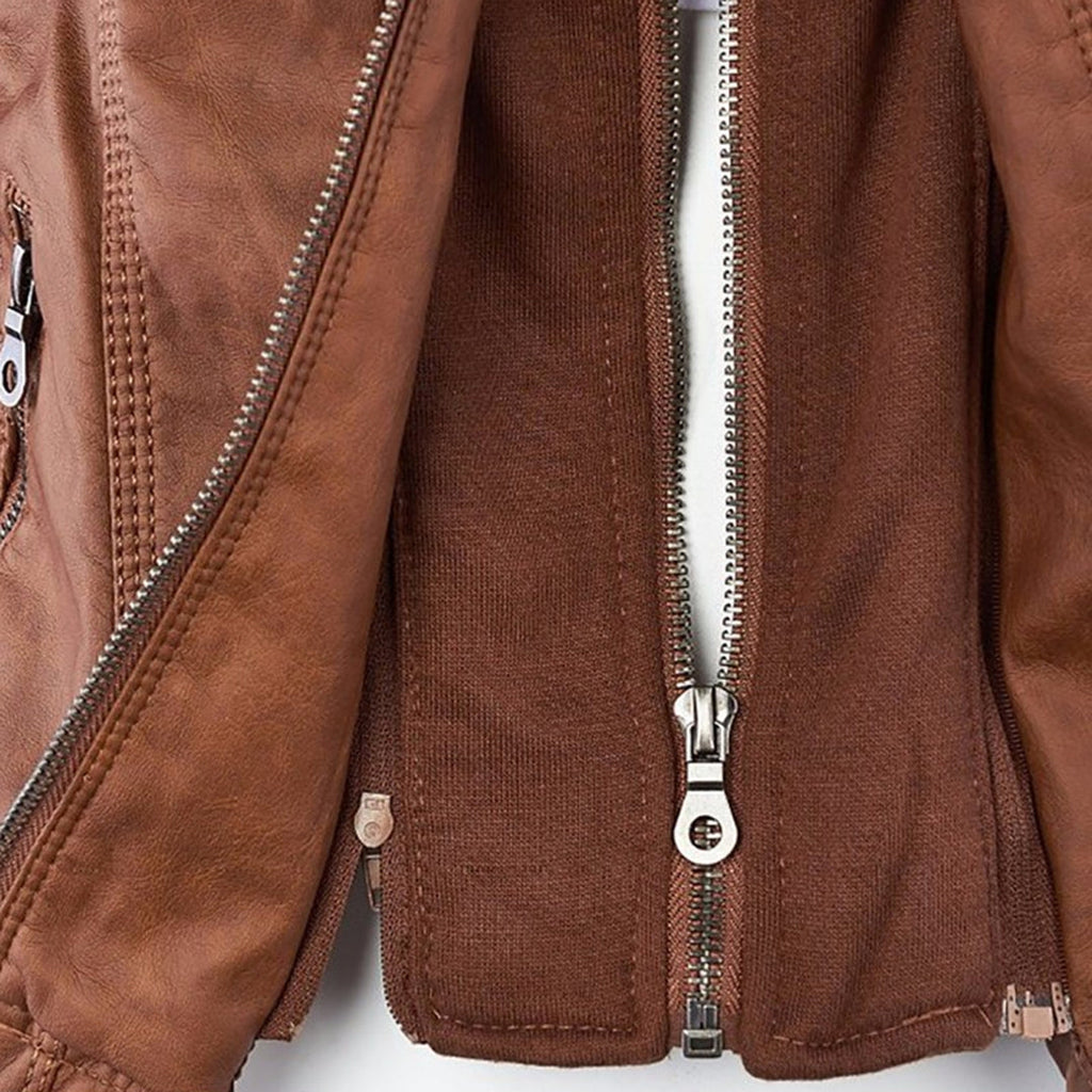 Angélica - Chaqueta de Piel con Capucha