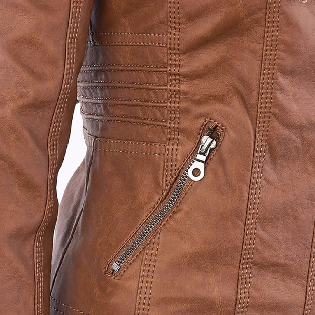Angélica - Chaqueta de Piel con Capucha