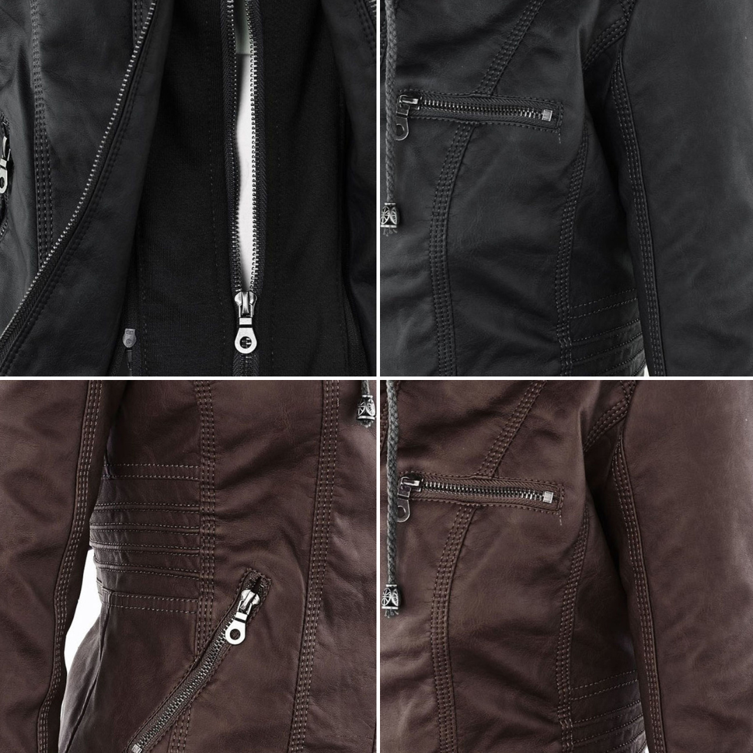 Angélica - Chaqueta de Piel con Capucha