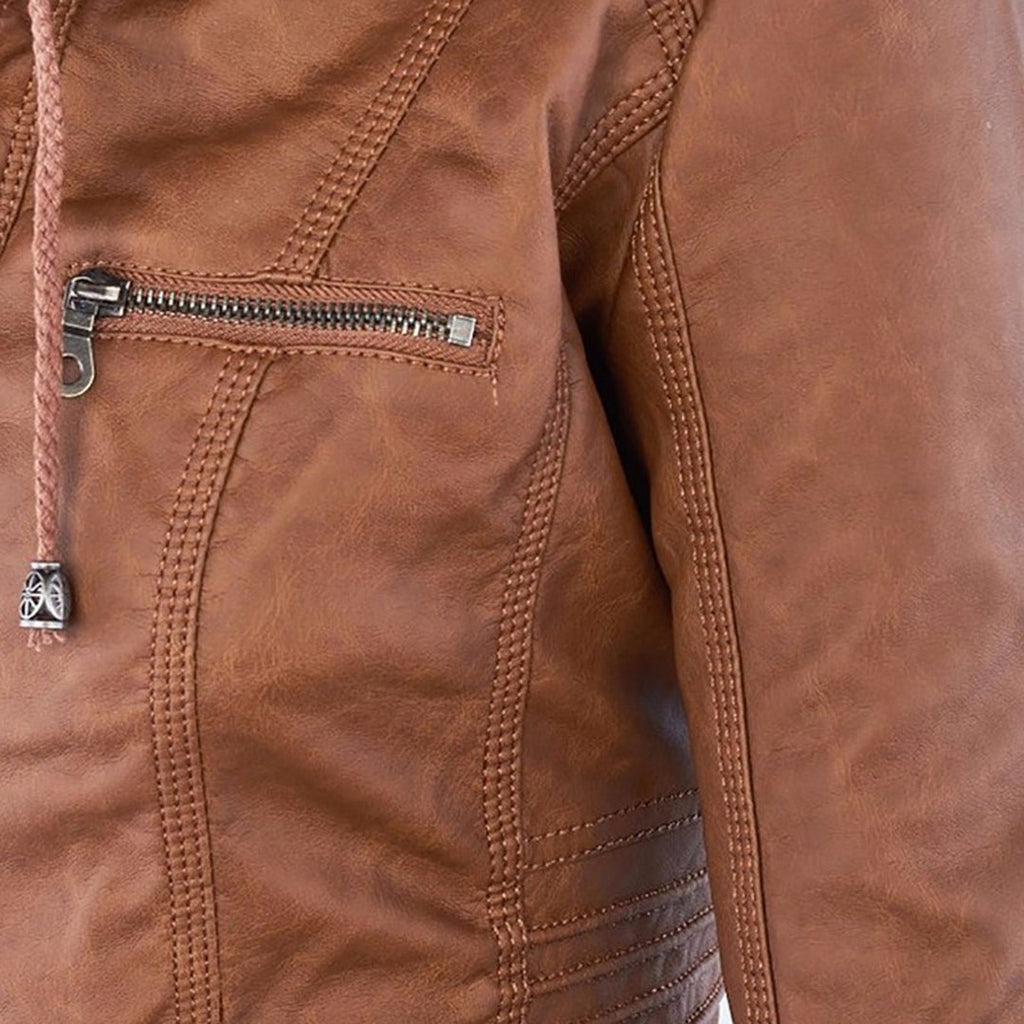 Angélica - Chaqueta de Piel con Capucha