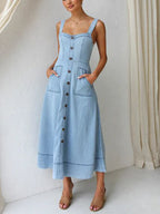 Priscila - Vestido Largo Vaquero