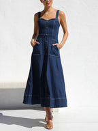 Priscila - Vestido Largo Vaquero