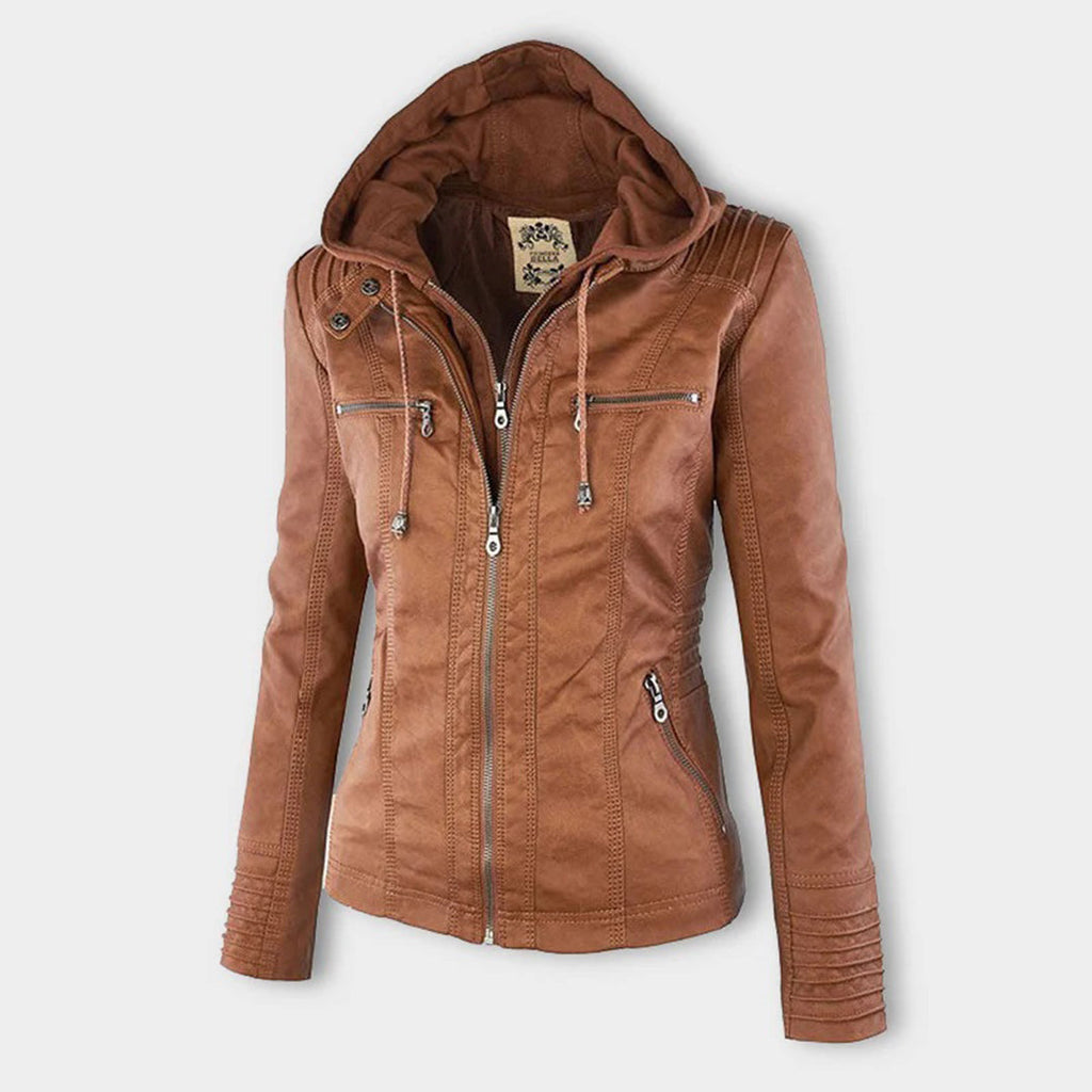 Angélica - Chaqueta de Piel con Capucha