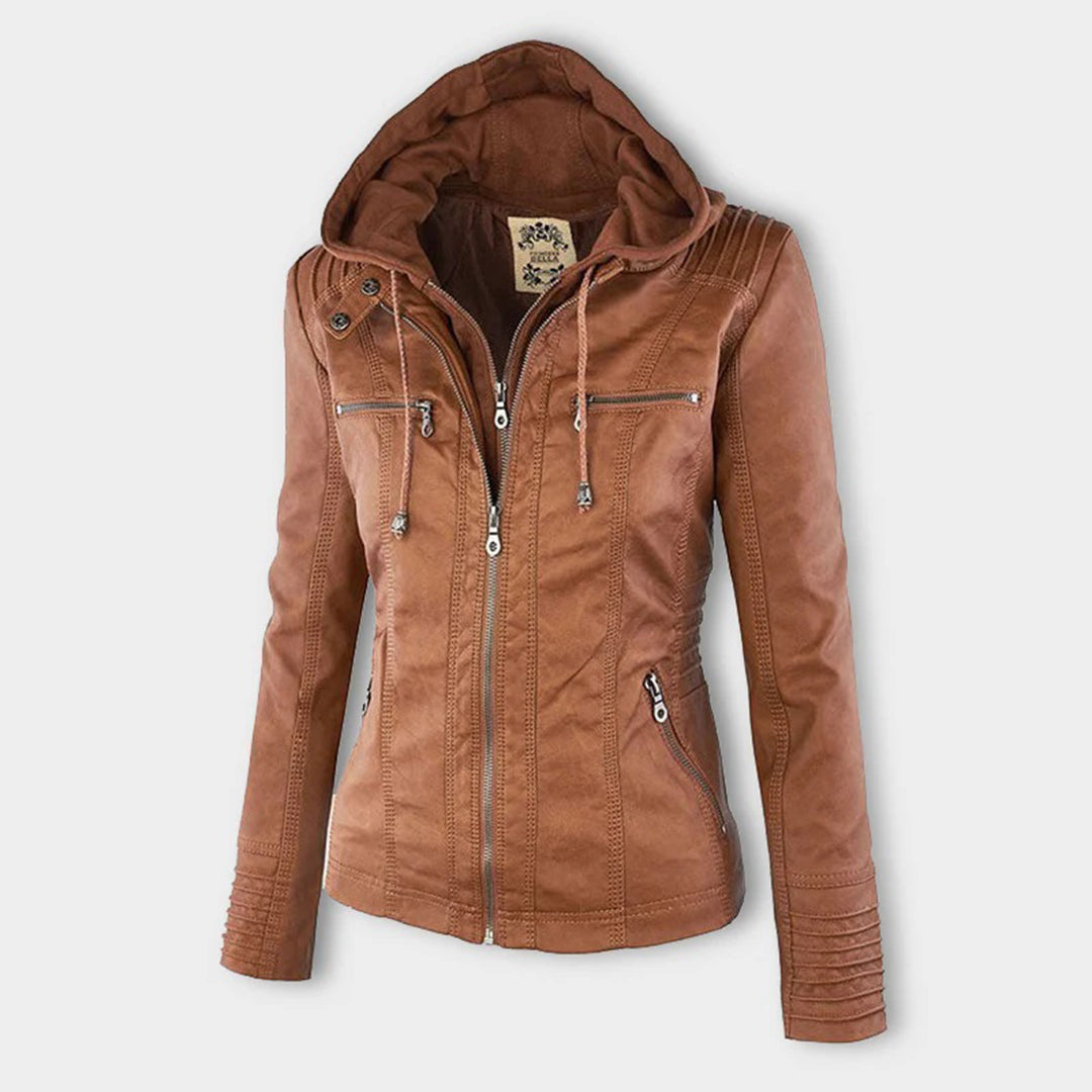 Angélica - Chaqueta de Piel con Capucha