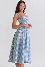 Samara - Vestido Midi de Cuadros