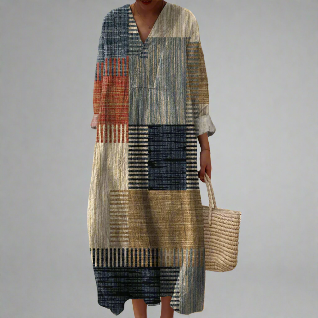 Dominique - Vestido Geométrico Elegante