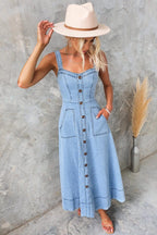 Priscila - Vestido Largo Vaquero