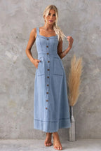 Priscila - Vestido Largo Vaquero