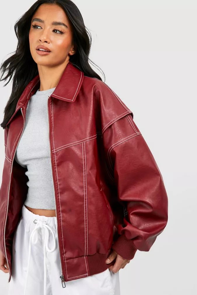 Ana - Chaqueta de Cuero Oversize