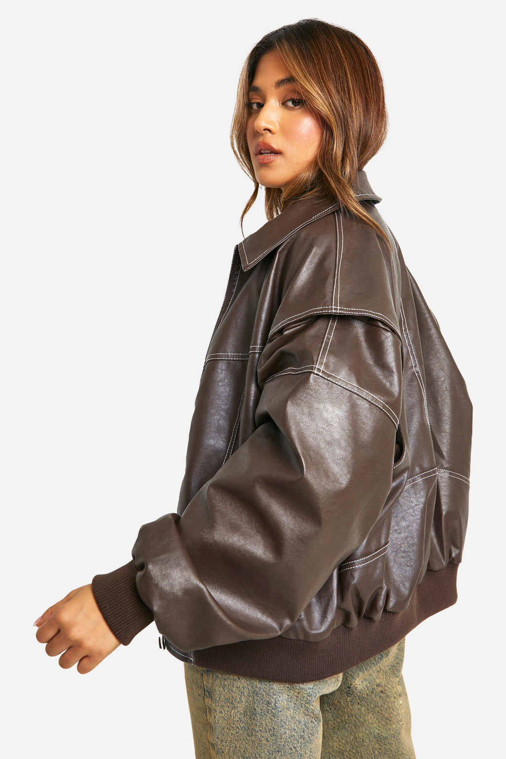 Ana - Chaqueta de Cuero Oversize