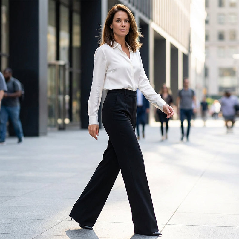 ⌛ Solo 3 días más: ¡50 % de descuento en todo! ⏰Pantalones de traje de mujer con cintura alta